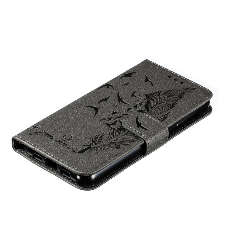 Feather Pattern Litchi Texture Horizontal Flip Leather Case with Wallet & Holder & Card Slots For Google Pixel 3a