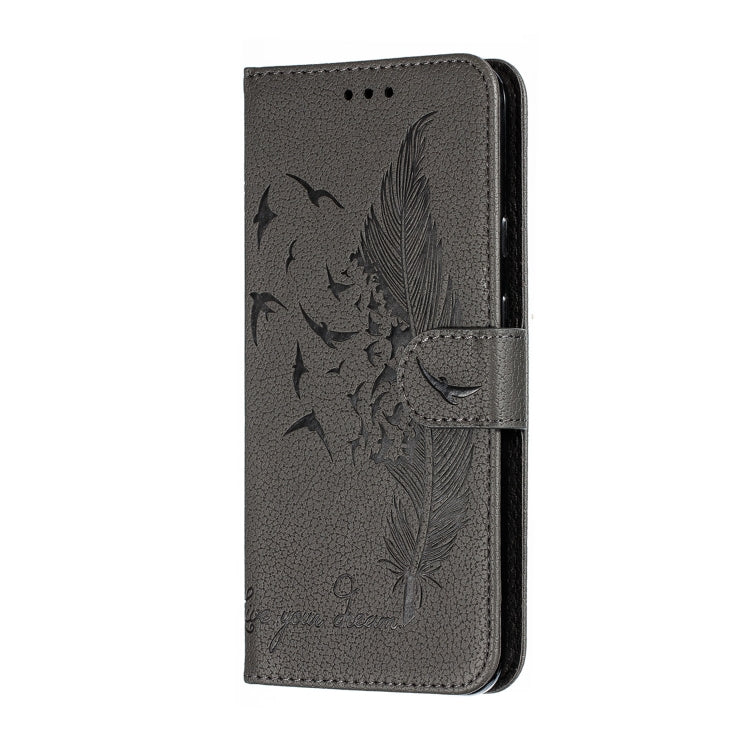 Feather Pattern Litchi Texture Horizontal Flip Leather Case with Wallet & Holder & Card Slots For Google Pixel 3a XL