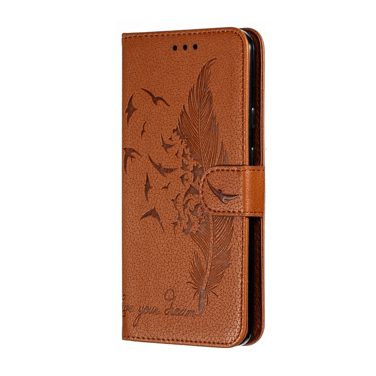 Feather Pattern Litchi Texture Horizontal Flip Leather Case with Wallet & Holder & Card Slots For Google Pixel 3a XL