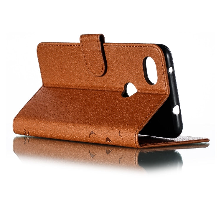 Feather Pattern Litchi Texture Horizontal Flip Leather Case with Wallet & Holder & Card Slots For Google Pixel 3a XL