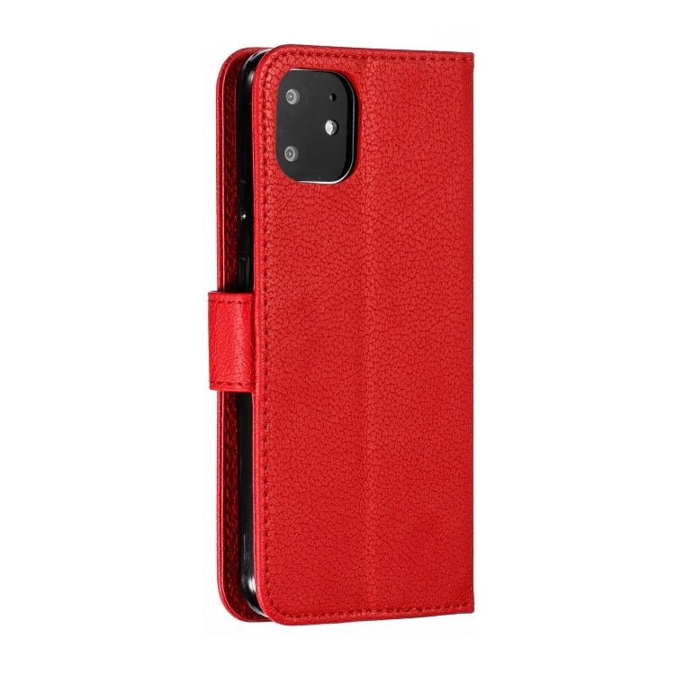 Feather Pattern Litchi Texture Horizontal Flip Leather Case with Wallet & Holder & Card Slots For Google Pixel 4