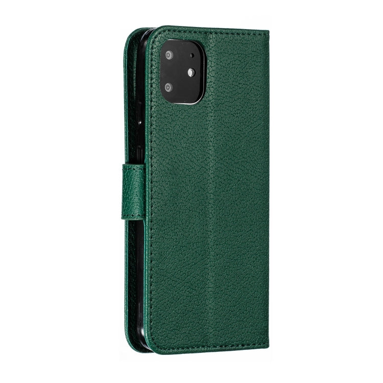 Feather Pattern Litchi Texture Horizontal Flip Leather Case with Wallet & Holder & Card Slots For Google Pixel 4