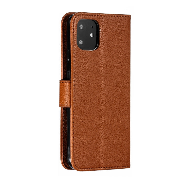 Feather Pattern Litchi Texture Horizontal Flip Leather Case with Wallet & Holder & Card Slots For Google Pixel 4