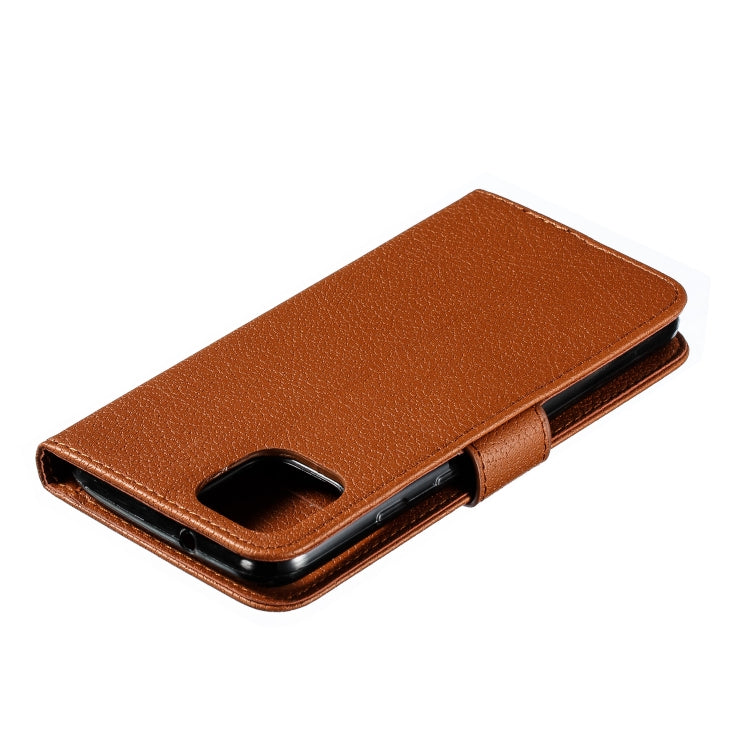 Feather Pattern Litchi Texture Horizontal Flip Leather Case with Wallet & Holder & Card Slots For Google Pixel 4