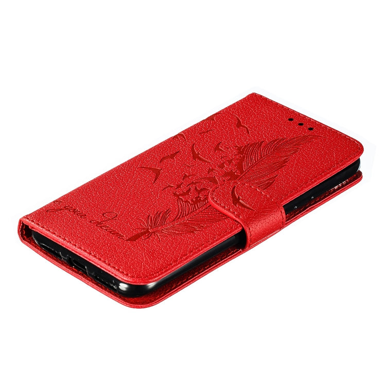 Feather Pattern Litchi Texture Horizontal Flip Leather Case with Wallet & Holder & Card Slots For Xiaomi Redmi 7