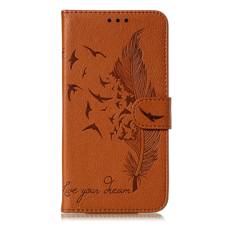 Feather Pattern Litchi Texture Horizontal Flip Leather Case with Wallet & Holder & Card Slots For Xiaomi Redmi 7