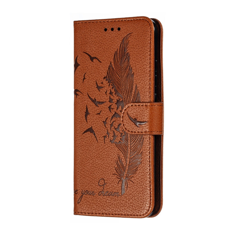 Feather Pattern Litchi Texture Horizontal Flip Leather Case with Wallet & Holder & Card Slots For Xiaomi Redmi 7