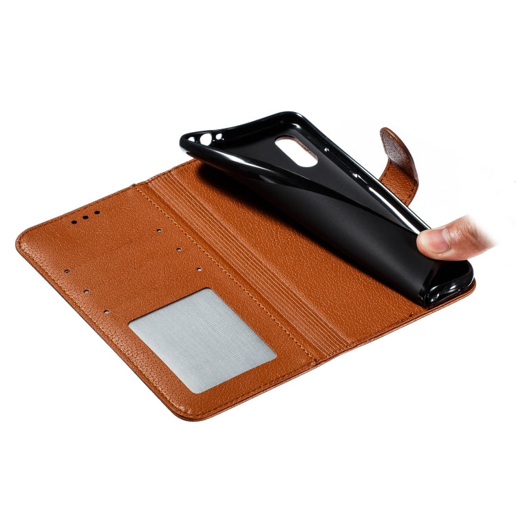 Feather Pattern Litchi Texture Horizontal Flip Leather Case with Wallet & Holder & Card Slots For Xiaomi Redmi 7