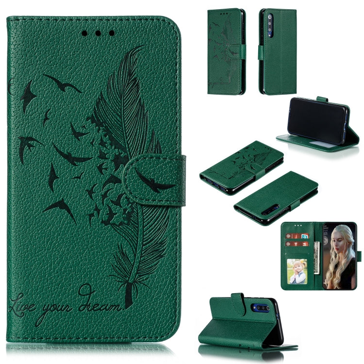 Feather Pattern Litchi Texture Horizontal Flip Leather Case with Wallet & Holder & Card Slots For Xiaomi Mi 9 SE