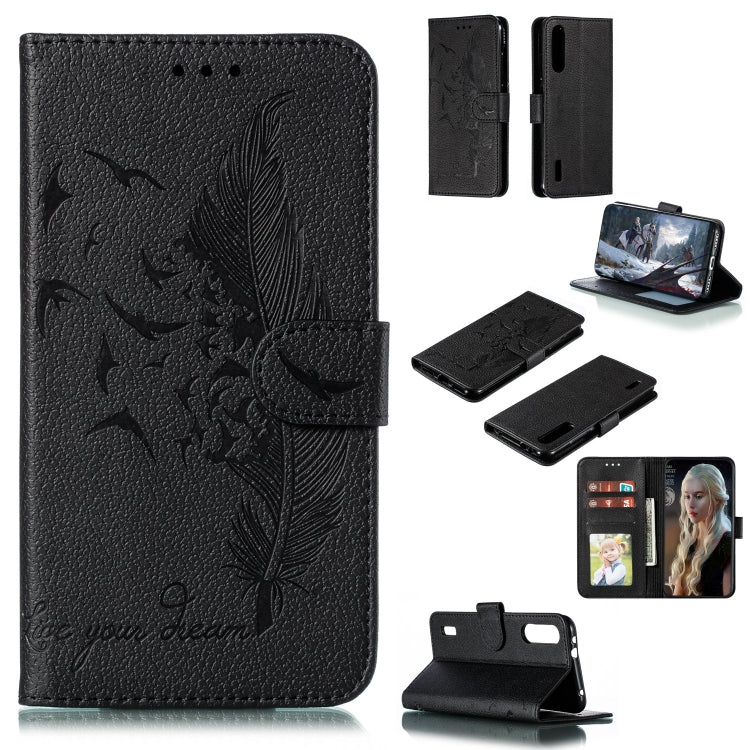 Feather Pattern Litchi Texture Horizontal Flip Leather Case with Wallet & Holder & Card Slots For Xiaomi Mi CC9e