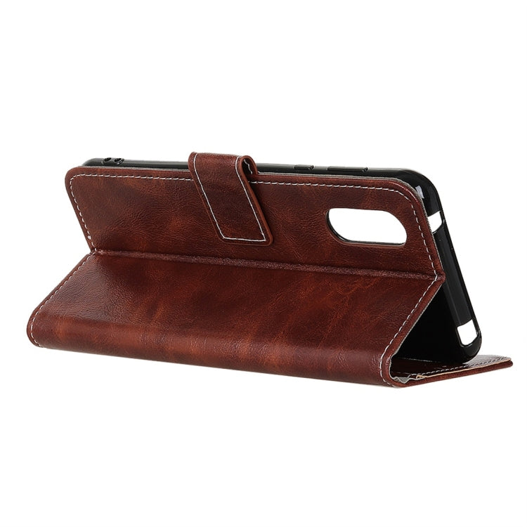 Retro Crazy Horse Texture Horizontal Flip Leather Case with Holder & Card Slots & Wallet & Photo Frame for Wiko Y70