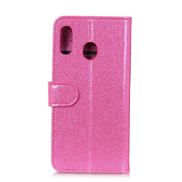 Glitter Powder Waterproof Horizontal Flip Leather Case with Holder & Card Slots & Wallet for Galaxy A20S