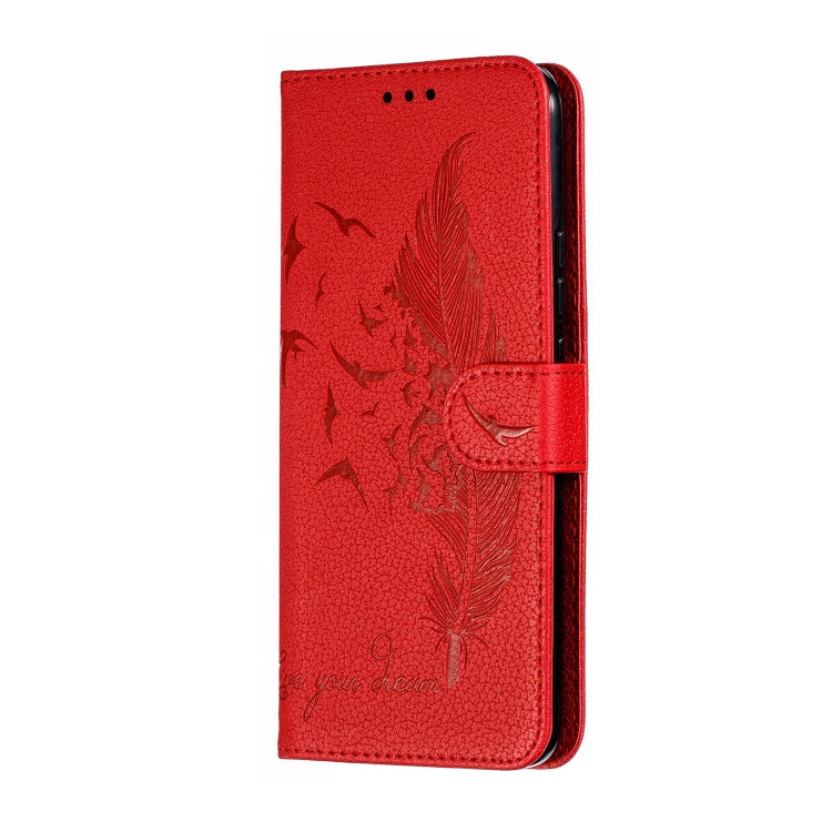 Feather Pattern Litchi Texture Horizontal Flip Leather Case with Wallet & Holder & Card Slots For Huawei P Smart Z / Y9 Prime (2019)
