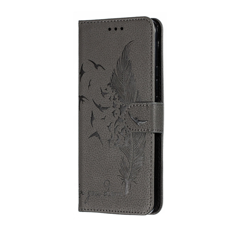 Feather Pattern Litchi Texture Horizontal Flip Leather Case with Wallet & Holder & Card Slots For Huawei P Smart Z / Y9 Prime (2019)