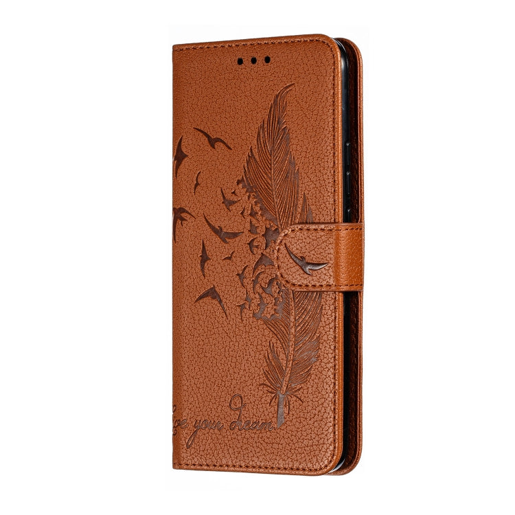 Feather Pattern Litchi Texture Horizontal Flip Leather Case with Wallet & Holder & Card Slots For Huawei P Smart Z / Y9 Prime (2019)