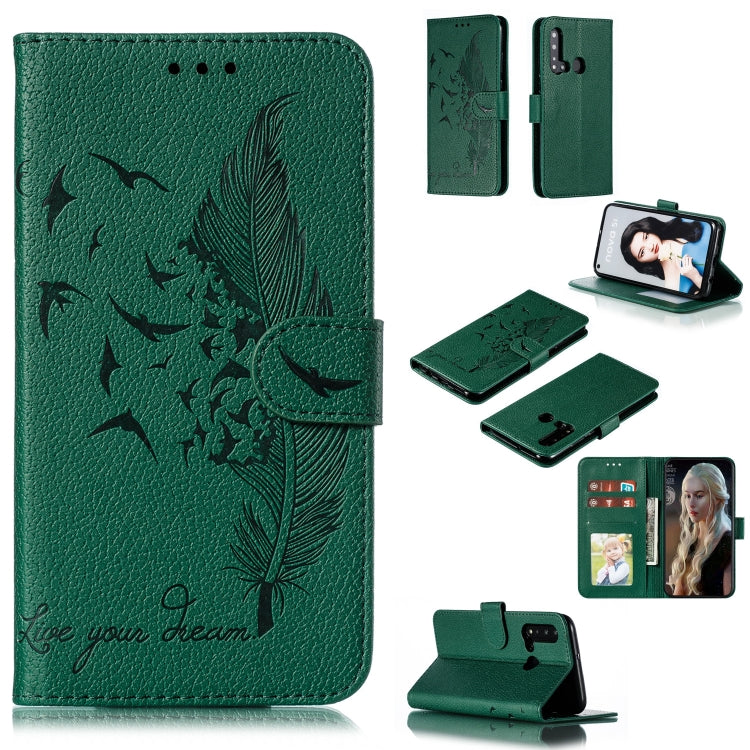 Feather Pattern Litchi Texture Horizontal Flip Leather Case with Wallet & Holder & Card Slots For Huawei P20 Lite (2019) / Nova 5i