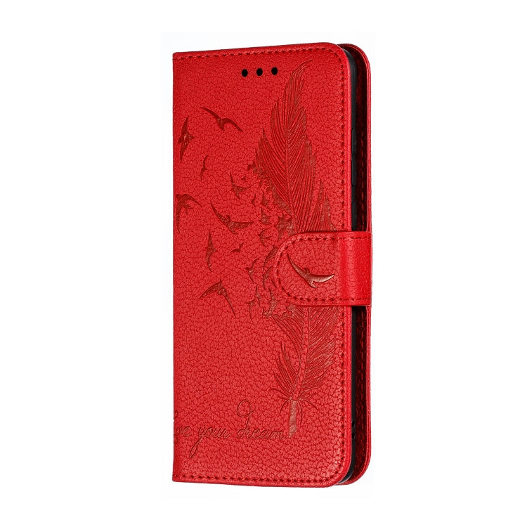 Feather Pattern Litchi Texture Horizontal Flip Leather Case with Wallet & Holder & Card Slots For Huawei P30