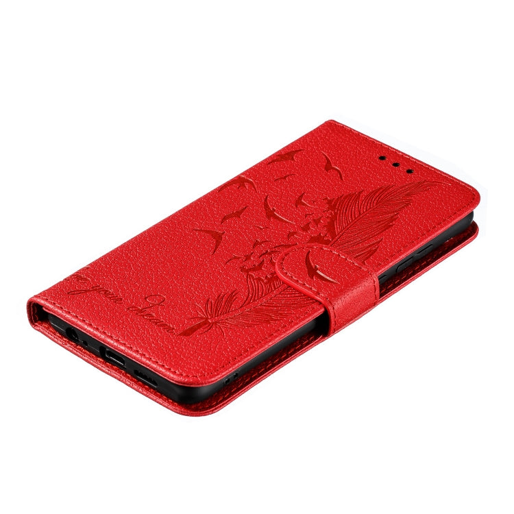 Feather Pattern Litchi Texture Horizontal Flip Leather Case with Wallet & Holder & Card Slots For Huawei P30