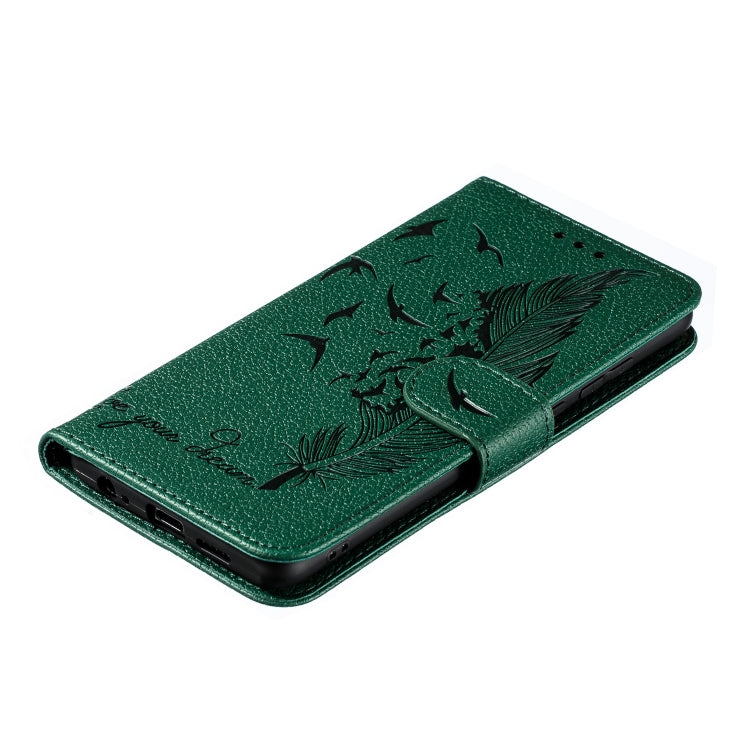 Feather Pattern Litchi Texture Horizontal Flip Leather Case with Wallet & Holder & Card Slots For Huawei P30