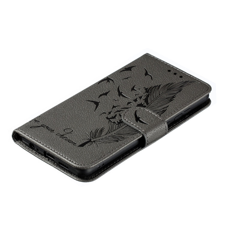 Feather Pattern Litchi Texture Horizontal Flip Leather Case with Wallet & Holder & Card Slots For Huawei P30