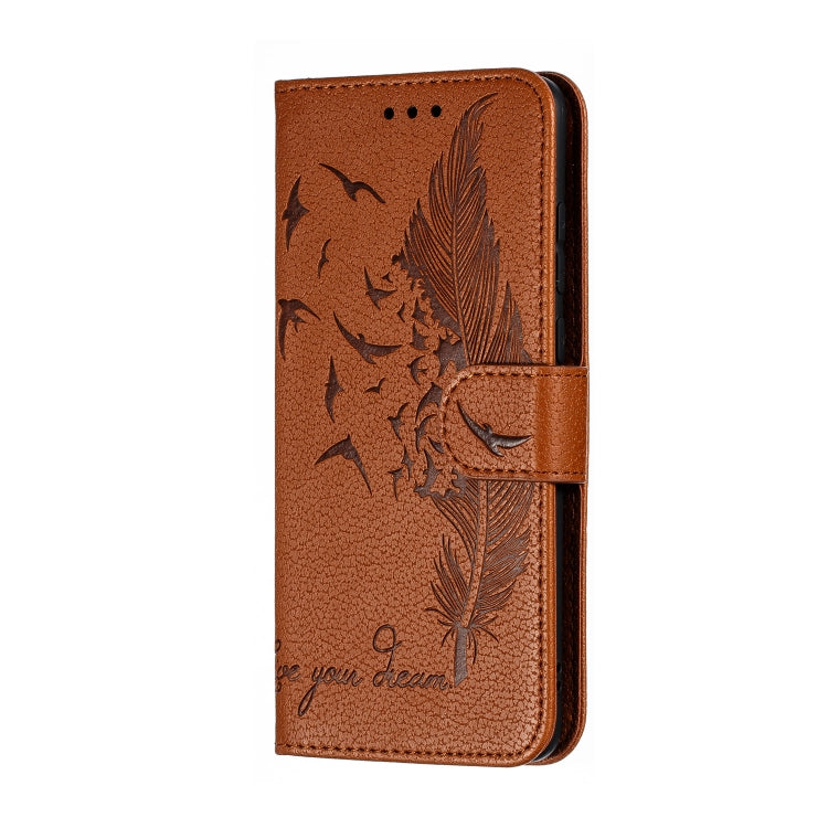 Feather Pattern Litchi Texture Horizontal Flip Leather Case with Wallet & Holder & Card Slots For Huawei P30