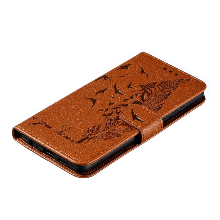 Feather Pattern Litchi Texture Horizontal Flip Leather Case with Wallet & Holder & Card Slots For Huawei P30