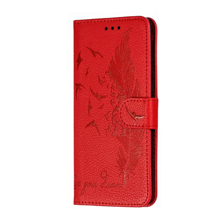 Feather Pattern Litchi Texture Horizontal Flip Leather Case with Wallet & Holder & Card Slots For Huawei P30 Lite