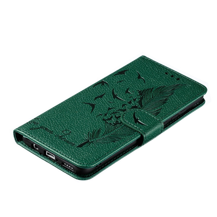 Feather Pattern Litchi Texture Horizontal Flip Leather Case with Wallet & Holder & Card Slots For Huawei P30 Lite