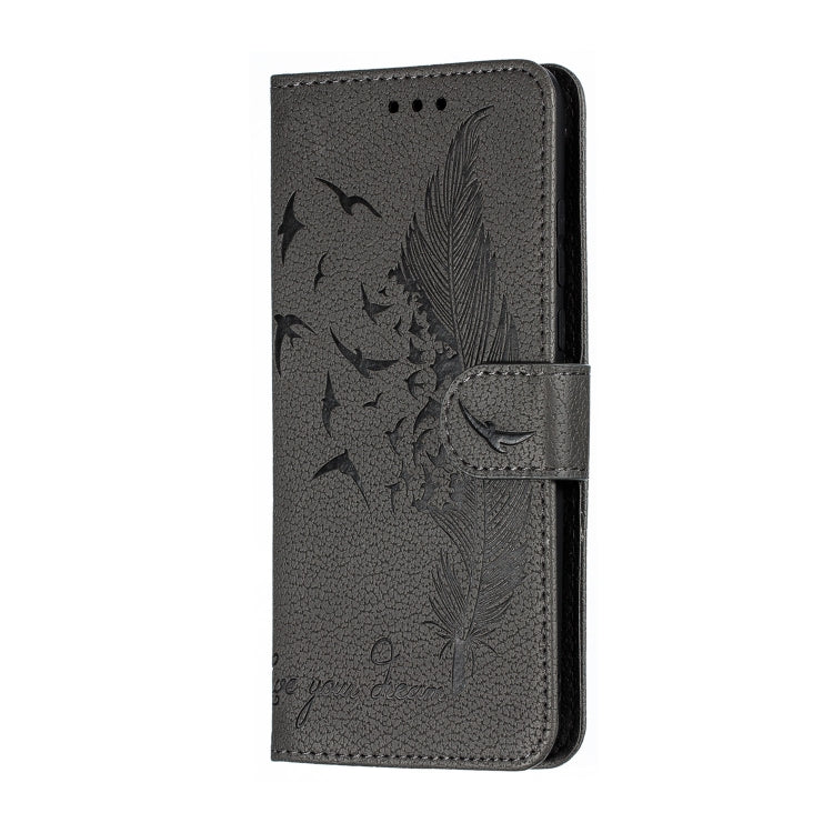 Feather Pattern Litchi Texture Horizontal Flip Leather Case with Wallet & Holder & Card Slots For Huawei P30 Lite