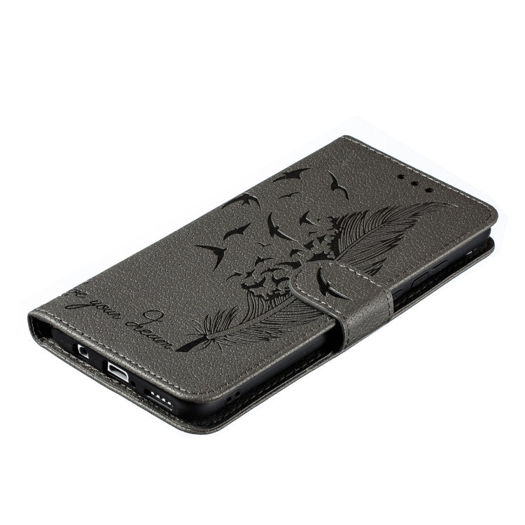 Feather Pattern Litchi Texture Horizontal Flip Leather Case with Wallet & Holder & Card Slots For Huawei P30 Lite