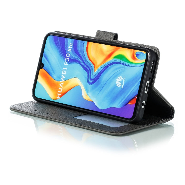 Feather Pattern Litchi Texture Horizontal Flip Leather Case with Wallet & Holder & Card Slots For Huawei P30 Lite