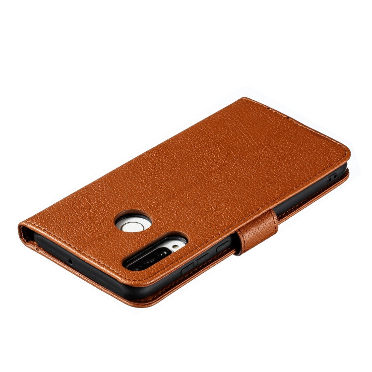 Feather Pattern Litchi Texture Horizontal Flip Leather Case with Wallet & Holder & Card Slots For Huawei P30 Lite