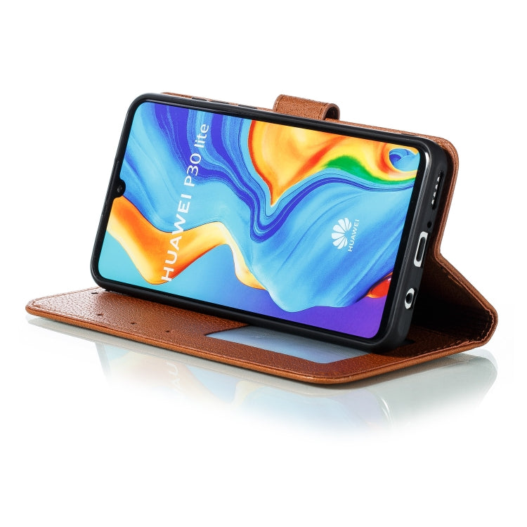 Feather Pattern Litchi Texture Horizontal Flip Leather Case with Wallet & Holder & Card Slots For Huawei P30 Lite