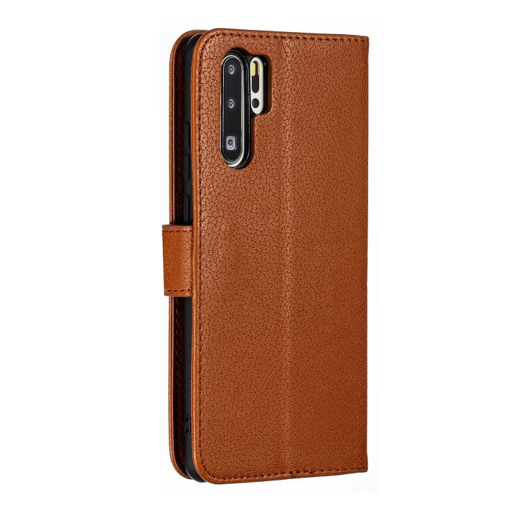 Feather Pattern Litchi Texture Horizontal Flip Leather Case with Wallet & Holder & Card Slots For Huawei P30 Pro