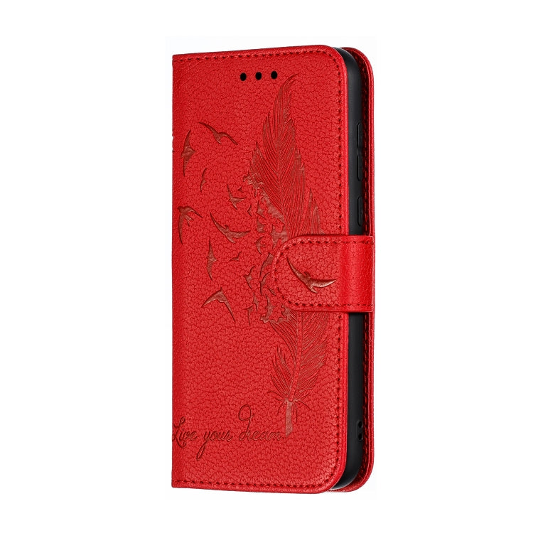 Feather Pattern Litchi Texture Horizontal Flip Leather Case with Wallet & Holder & Card Slots For Huawei Y5 (2019) / Honor 8S