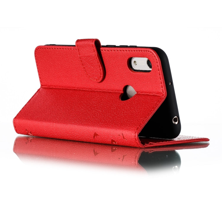 Feather Pattern Litchi Texture Horizontal Flip Leather Case with Wallet & Holder & Card Slots For Huawei Y6 (2019) / Honor Play 8A