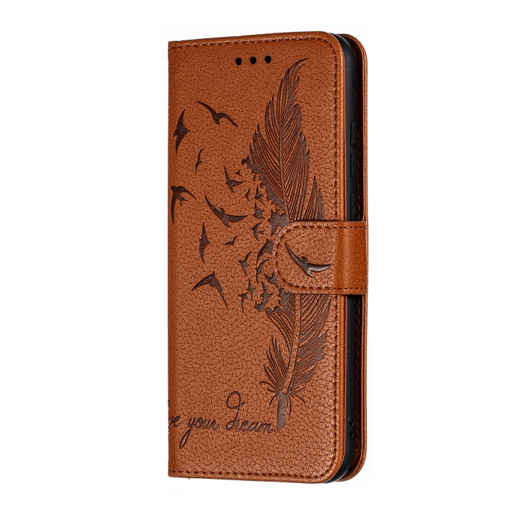 Feather Pattern Litchi Texture Horizontal Flip Leather Case with Wallet & Holder & Card Slots For Huawei Y6 (2019) / Honor Play 8A