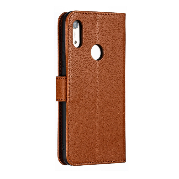 Feather Pattern Litchi Texture Horizontal Flip Leather Case with Wallet & Holder & Card Slots For Huawei Y6 (2019) / Honor Play 8A