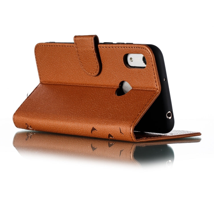 Feather Pattern Litchi Texture Horizontal Flip Leather Case with Wallet & Holder & Card Slots For Huawei Y6 (2019) / Honor Play 8A