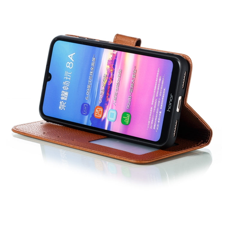 Feather Pattern Litchi Texture Horizontal Flip Leather Case with Wallet & Holder & Card Slots For Huawei Y6 (2019) / Honor Play 8A