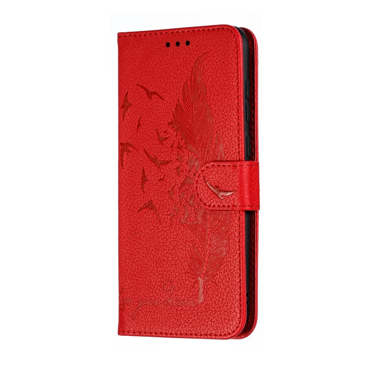 Feather Pattern Litchi Texture Horizontal Flip Leather Case with Wallet & Holder & Card Slots For Huawei Y7 (2019)