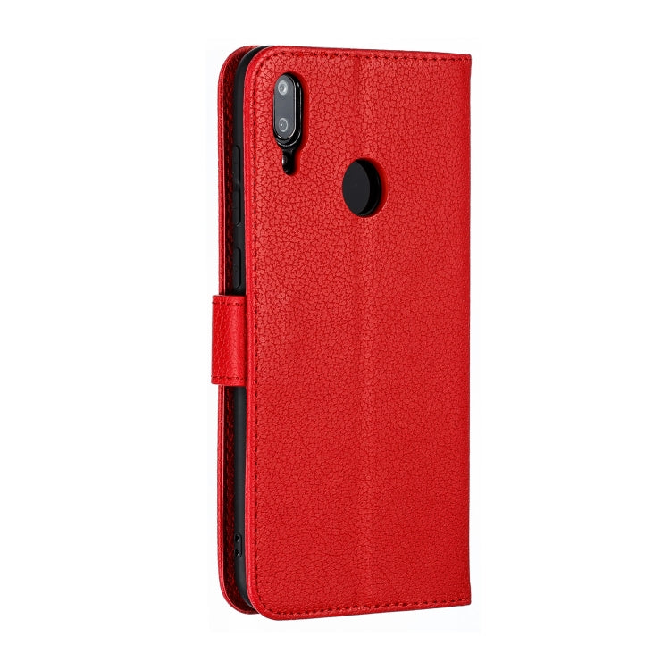 Feather Pattern Litchi Texture Horizontal Flip Leather Case with Wallet & Holder & Card Slots For Huawei Y7 (2019)
