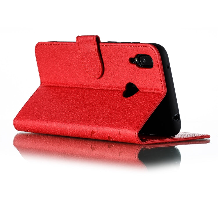 Feather Pattern Litchi Texture Horizontal Flip Leather Case with Wallet & Holder & Card Slots For Huawei Y7 (2019)