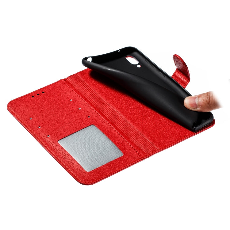 Feather Pattern Litchi Texture Horizontal Flip Leather Case with Wallet & Holder & Card Slots For Huawei Y7 (2019)