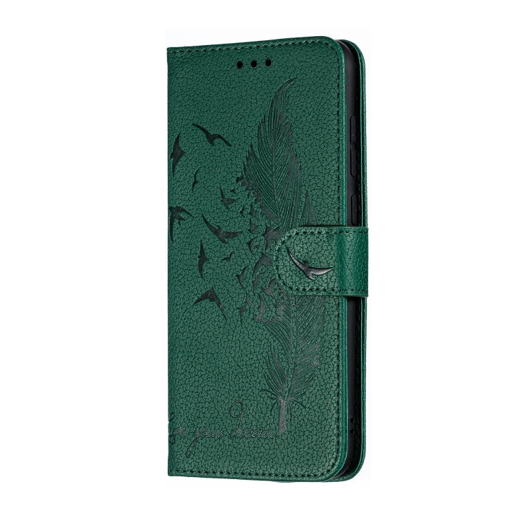 Feather Pattern Litchi Texture Horizontal Flip Leather Case with Wallet & Holder & Card Slots For Huawei Y7 (2019)