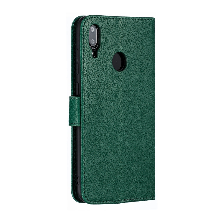 Feather Pattern Litchi Texture Horizontal Flip Leather Case with Wallet & Holder & Card Slots For Huawei Y7 (2019)