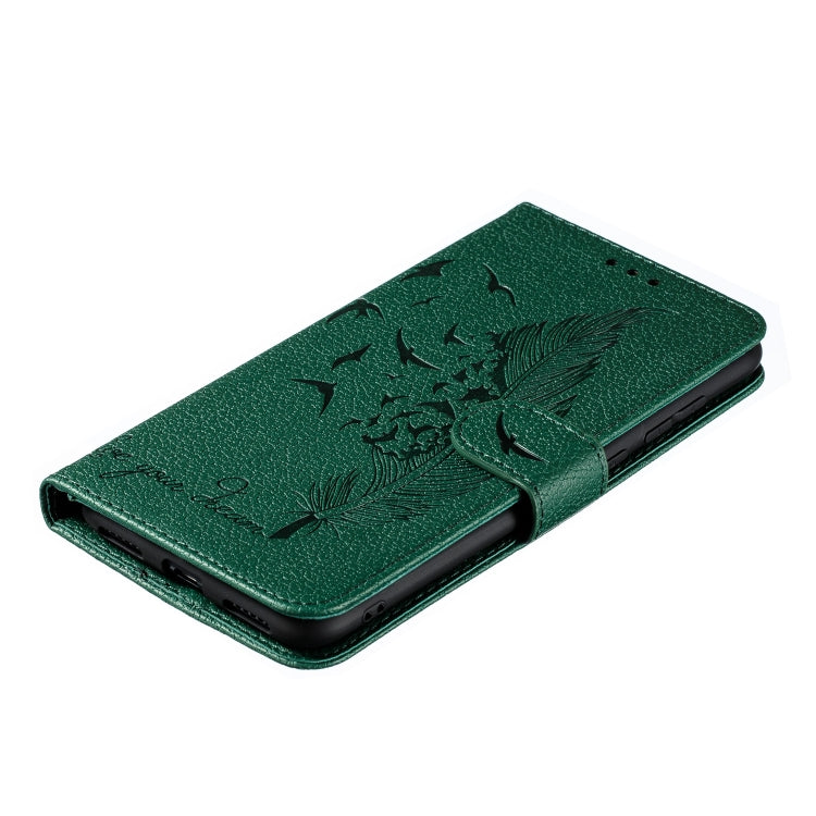 Feather Pattern Litchi Texture Horizontal Flip Leather Case with Wallet & Holder & Card Slots For Huawei Y7 (2019)