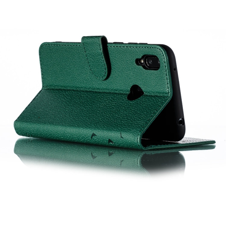 Feather Pattern Litchi Texture Horizontal Flip Leather Case with Wallet & Holder & Card Slots For Huawei Y7 (2019)