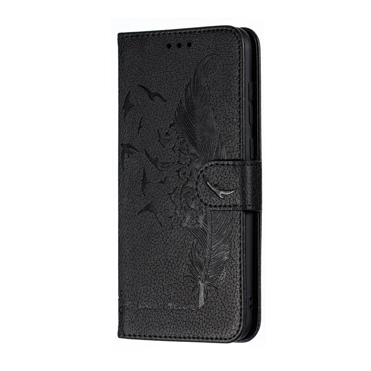 Feather Pattern Litchi Texture Horizontal Flip Leather Case with Wallet & Holder & Card Slots For Huawei Y7 (2019)