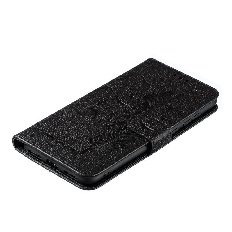 Feather Pattern Litchi Texture Horizontal Flip Leather Case with Wallet & Holder & Card Slots For Huawei Y7 (2019)
